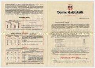 Rundschreiben der Hauptverwaltung der Barmer Ersatzkasse zur geplanten Beitragserhöhung ab 1. Juli 1960