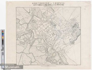 Grundriss von Leipzig nach der Aufnahme vom Jahre 1828 bis zum Jahre 1836 berichtigt.