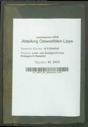 Erblegitimation aus den Ämtern Werther und Borgholzhausen