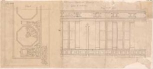 Klenze, Leo von; St. Petersburg (Russland); Eremitage - Säle G 1. OG - Plafond (Teilansicht); Schnitt