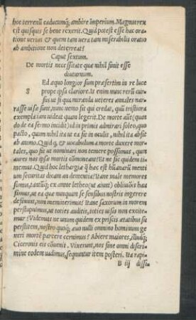 Caput sextum. De mortis necessitate quae nihil sinit esse diuturnum.