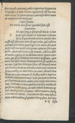Caput sextum. De mortis necessitate quae nihil sinit esse diuturnum.