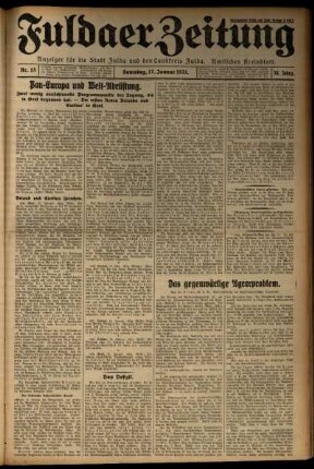 Ausgabe vom Samstag, den 17. Januar 1931.