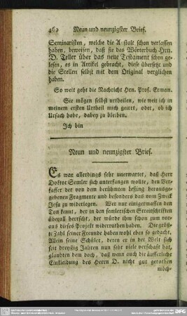 Neun und neunzigster Brief