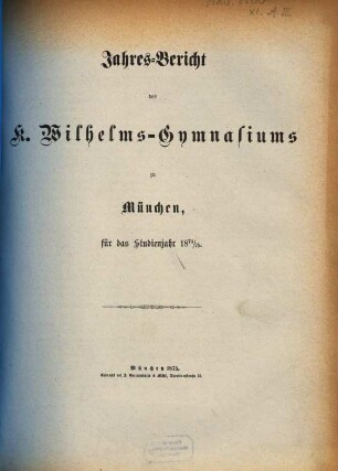 Jahresbericht, 1874/75