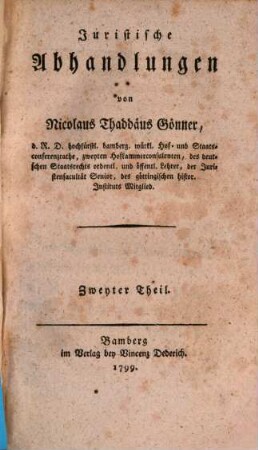 Juristische Abhandlungen. 2, Erörterungen über den gemeinen Prozeß