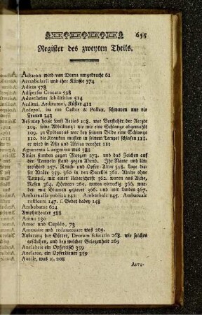 Register des zweyten Theils