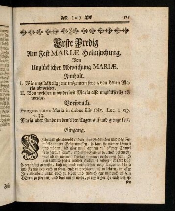 375-377, Innhalt; Vorspruch; Eingang; Vortrag und Abtheilung