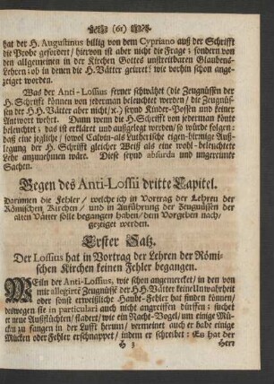 Gegen des Anti-Lossii dritte Capitel