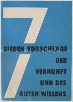 Propagandaschrift zu den Vorschlägen von Walter Ulbricht zur Normalisierung der Beziehungen zwischen der DDR und der Bundesrepublik