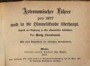 Astronomischer Führer : pro ..., 1877