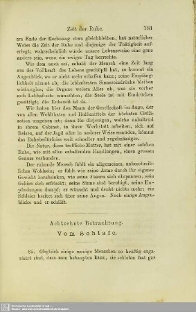 Achtzehnte Betrachtung. Vom Schlafe