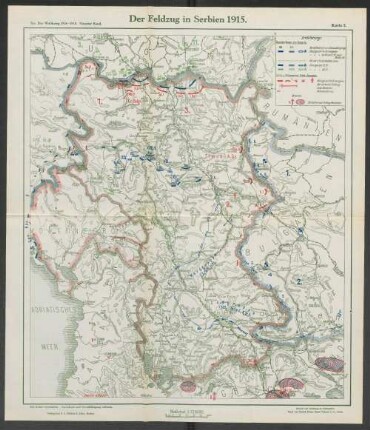 Karte 5. Der Feldzug in Serbien 1915.