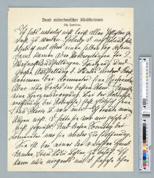 Brief an Alice Bensheimer