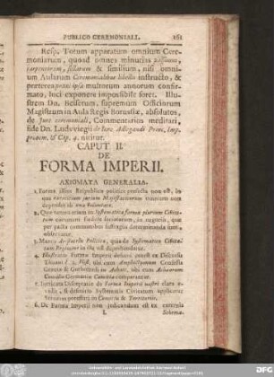 Caput II. De Forma Imperii.