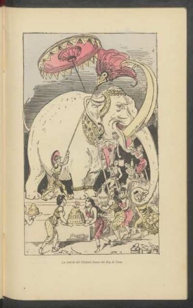 La comida del elefante blanco del rey de Siam. - [Ilustración]