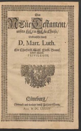 Das Neue Testament/ unsers Herrn Jesu Christi