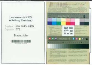 Entnazifizierung Julie Braun , geb. 20.12.1910 (Erzieherin)