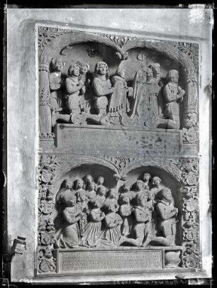 Gotische Kirche 1421; Grabstein von Plieningen