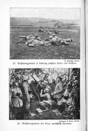 37. Maschinengewehre in Stellung zwischen Reims und Soissons.