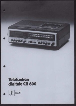 Werbeprospekt: Telefunken digitale CR 600