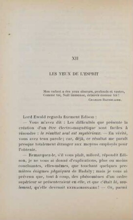 XII. Les yeux de l'esprit