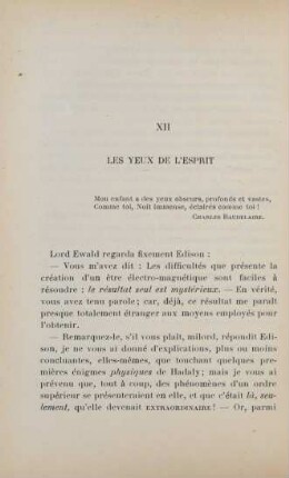 XII. Les yeux de l'esprit