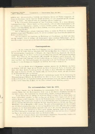 Zur astronomischen Tafel für 1901.