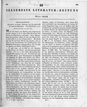 Fichte, I. H.: Beiträge zur Charakteristik der neueren Philosophie oder kritische Geschichte derselben von Des Cartes und Locke bis auf Hegel. 2. Ausg. Sulzbach: Seidel 1841 (Fortsetzung von Nr. 45)