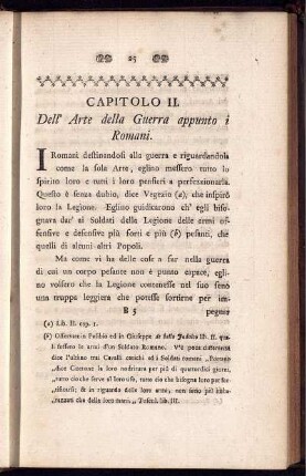 Capitolo II. Dell' Arte della Guerra appunto i Romani.