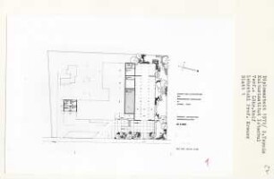 Kulturinstitut Istanbul (Diplomarbeit bei Willy Kreuer): Grundriss Untergeschoss Wageneinstellplätze 1:200