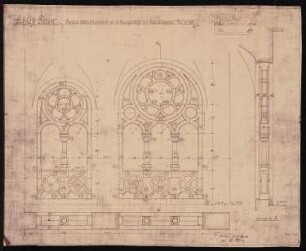 Königliches Residenzschloss Posen, Posen: Innere Abschlußwand Kaisertreppe 2.OG 1:20
