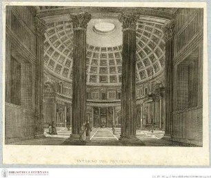 Rom, Innenraum des Pantheons (S. Maria della Rotonda), vom Vestibül aus gesehen