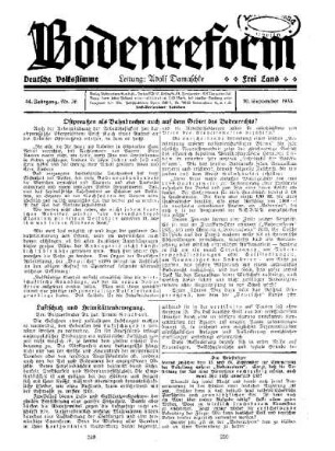 Ostpreußen als Bahnbrecher auf dem Gebiet des Bodenrechts?