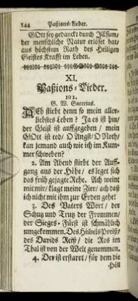 XI. Paßions-Lieder.
