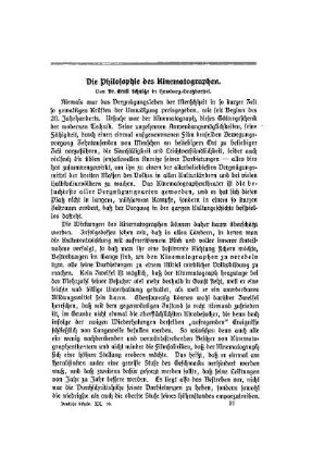 Die Philosophie des Kinematographen