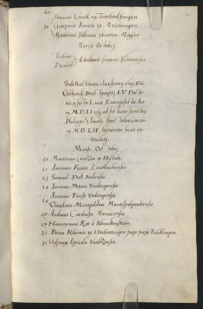 Winterhalbjahr 1551/1552. Rektorat Gebhard Brastberger