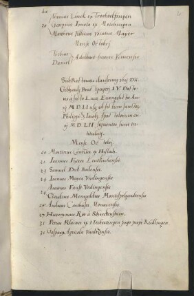 Winterhalbjahr 1551/1552. Rektorat Gebhard Brastberger