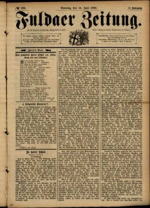 Zweite Ausgabe vom Sonntag, den 15. Juni 1890.