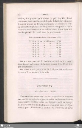 Chapitre XX. Apprêts des tissus