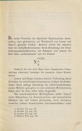 Beiträge zur Kenntnis amidartiger Derivate des Hydroxylamins