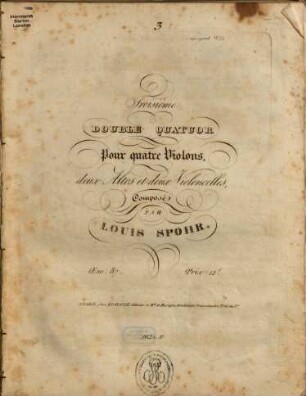 Troisième double quatuor pour quatre violons, deux altos et deux violoncelles : oeuv. 87