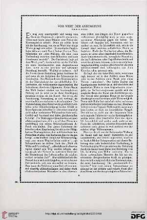 Vom Wert der Anschauung