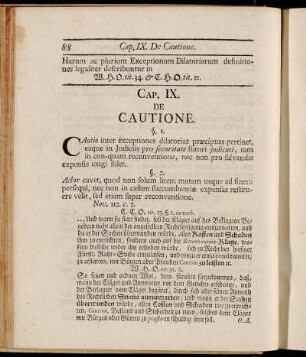 Cap. IX. De Cautione.