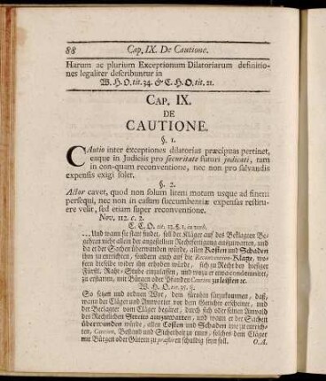 Cap. IX. De Cautione.