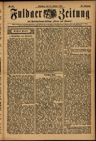 Erste Ausgabe vom Samstag, den 31. Oktober 1896.