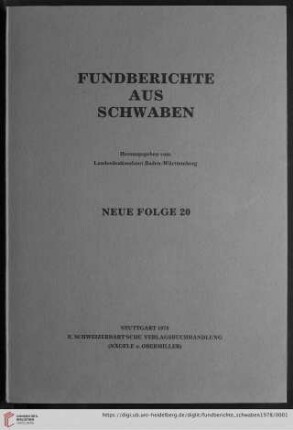 NF 20: Fundberichte aus Schwaben