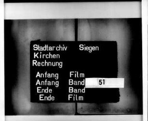 Kirchenrechnung der Stadt Siegen der Kirchmeister Johan Irle und Henrich Freudenberg