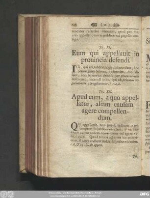Tit. XII. Apud eum, a quo appellatur, aliam causam agere comepllendum.