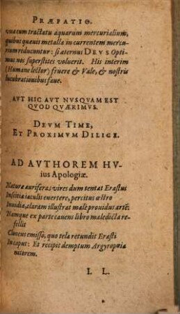 Apologia Crysopoeiae et Argyropoeiae adversus Thomam Erastum
